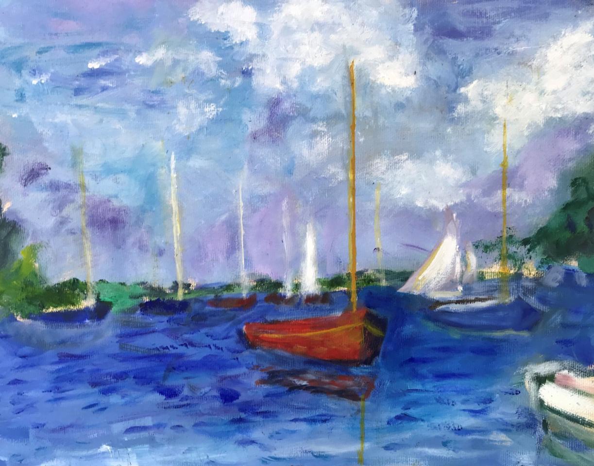 Martha R. Lang - Seascapes - Boats in Harbor