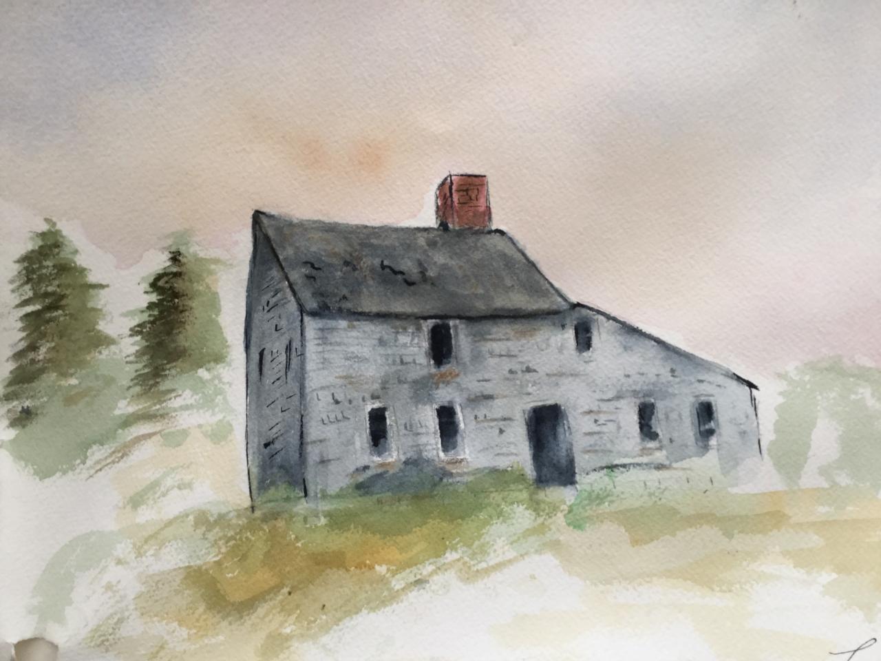 Martha R. Lang - Watercolors - Oldest House in Dennis