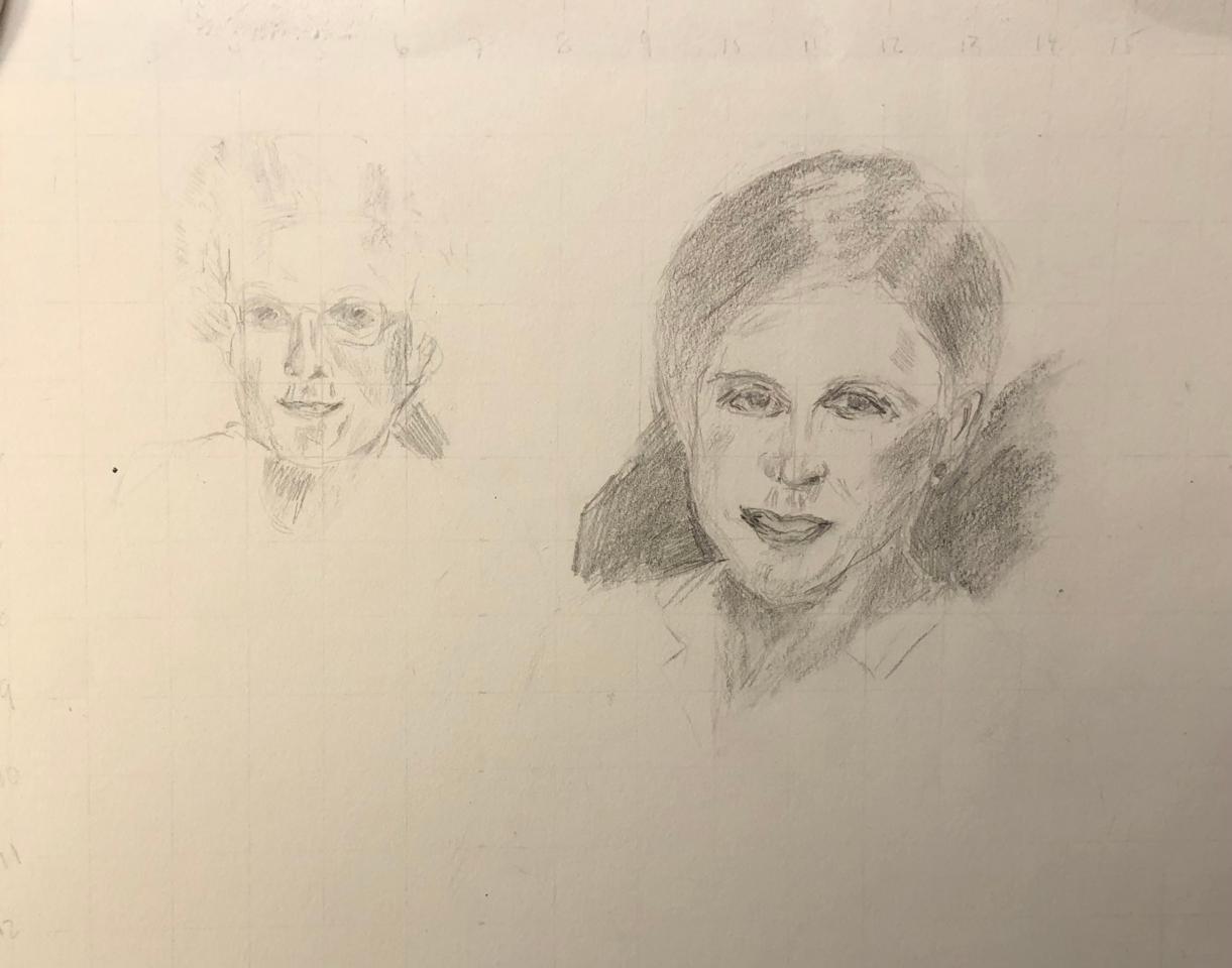 Martha R. Lang - Sketches - Self-portrait