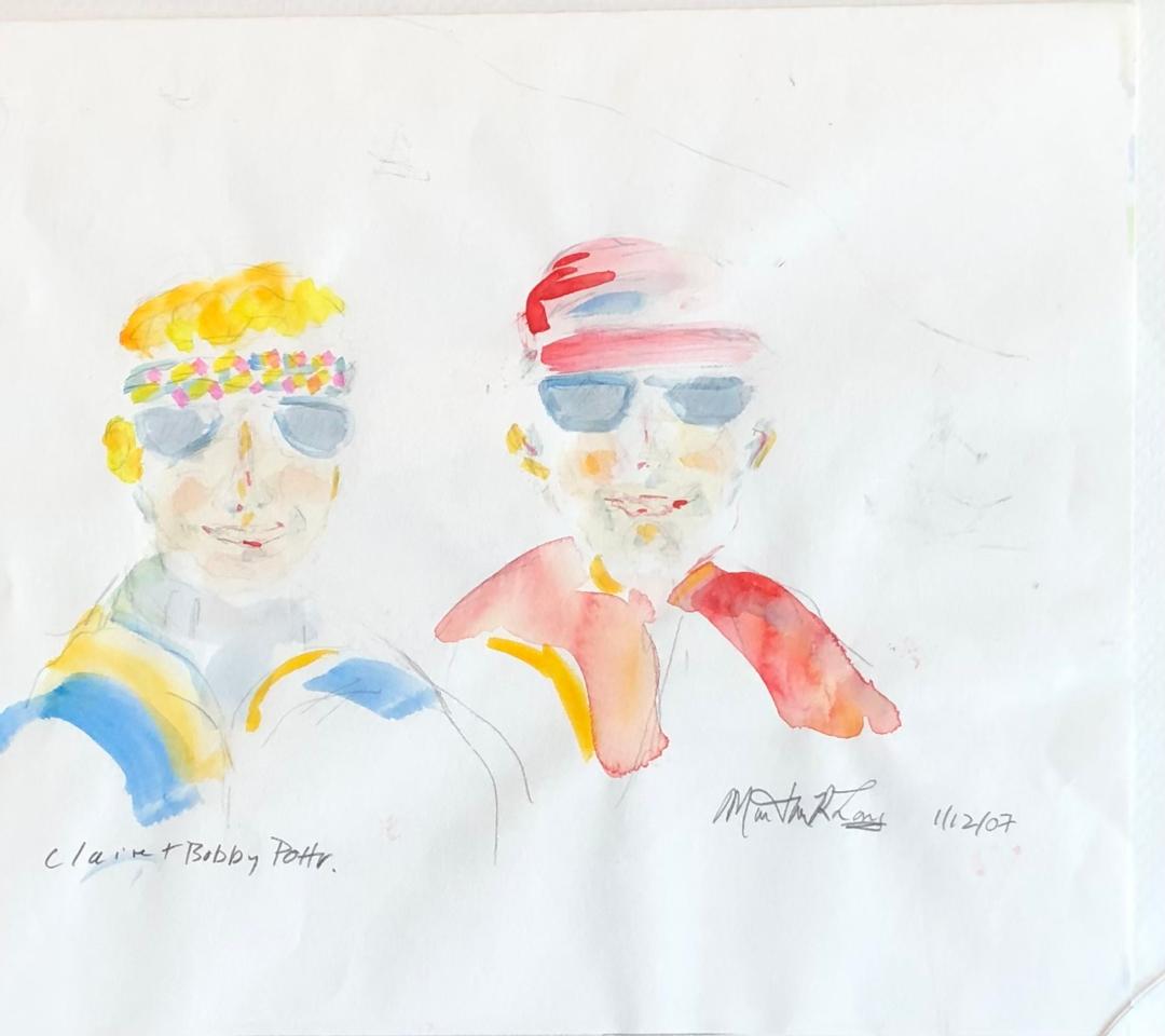 Martha R. Lang - Watercolors - Bobby and Claire