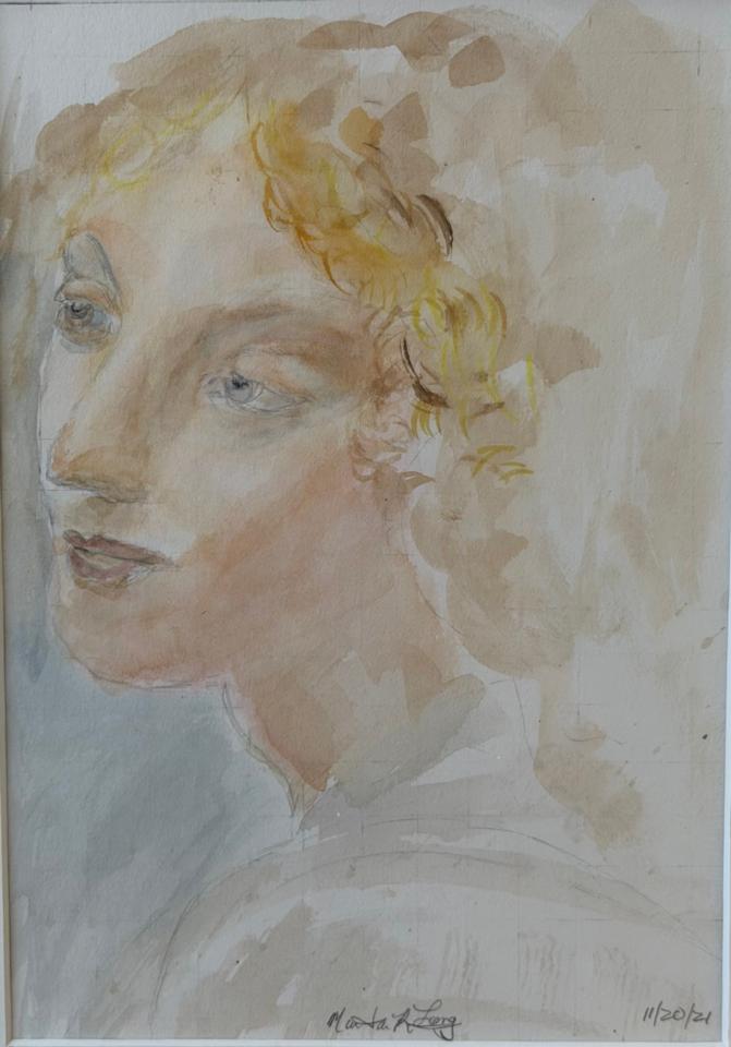 Martha R. Lang - Watercolors - Profile of Angel