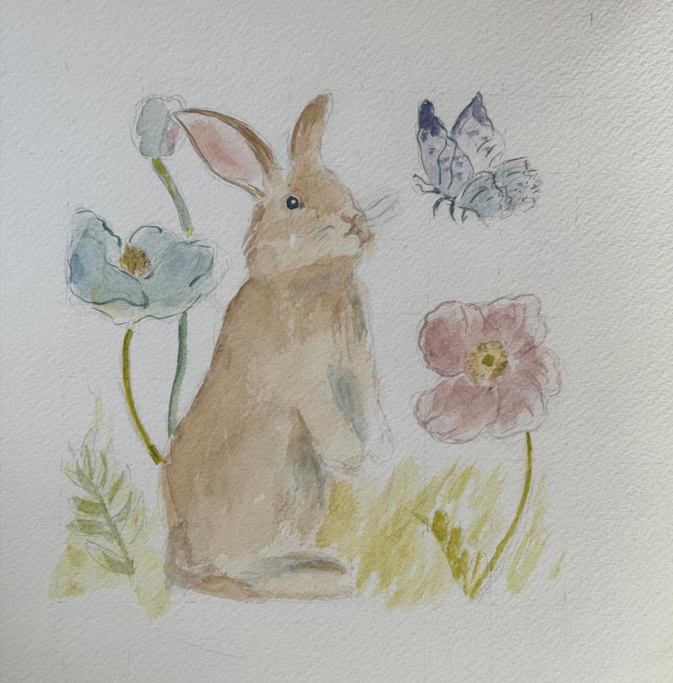 Martha R. Lang - Watercolors - Easter Rabbit