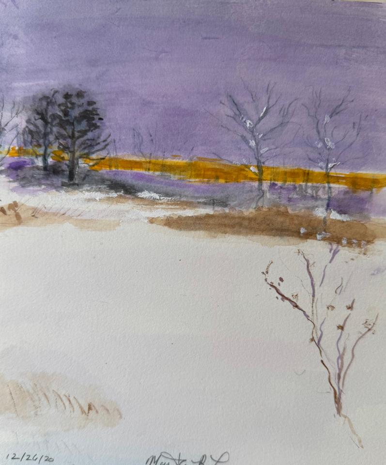 Martha R. Lang - Watercolors - Winter Evening