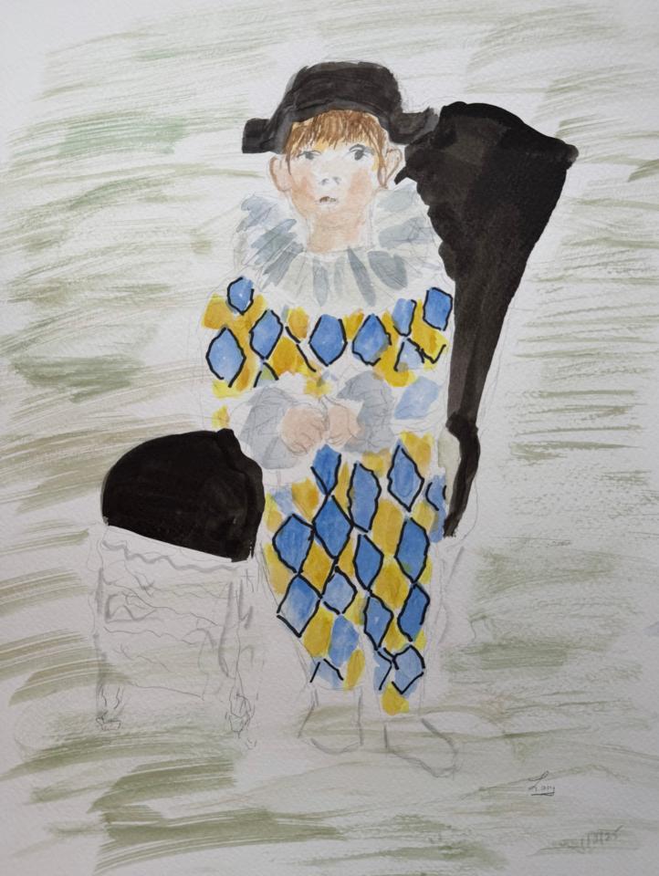 Martha R. Lang - Watercolors - Little Boy in Costume
