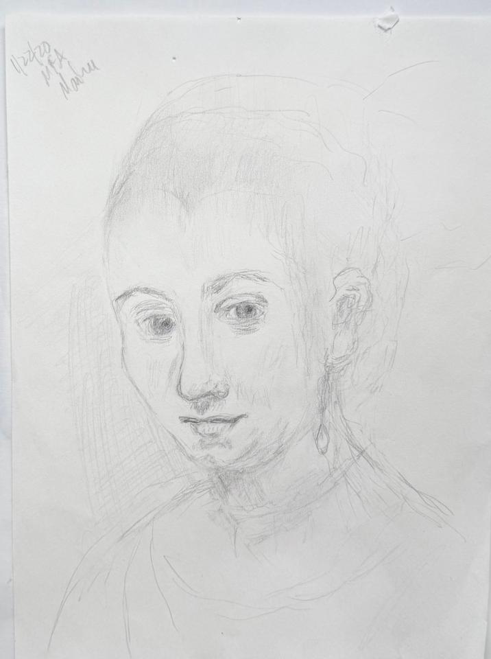 Martha R. Lang - Sketches - Lady with Smile