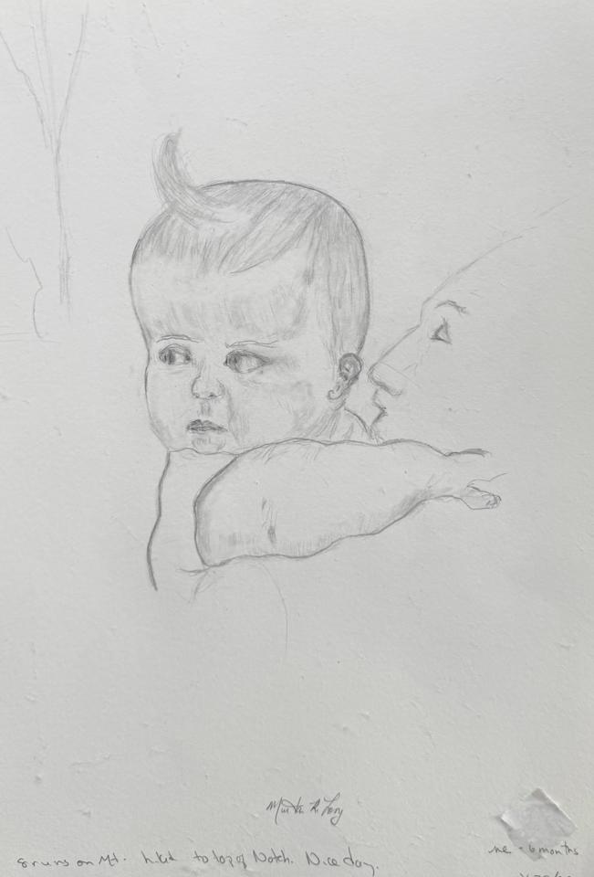 Martha R. Lang - Sketches - Infant in Arms of Mother