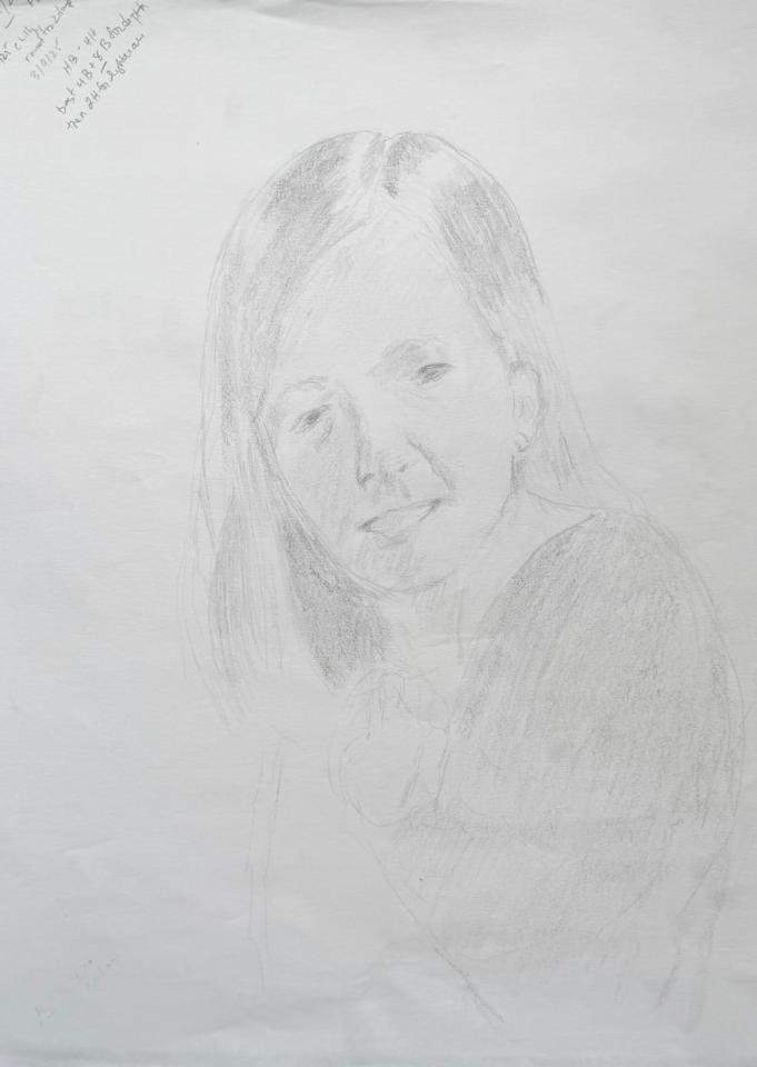 Martha R. Lang - Sketches - Young Lady with a Grin