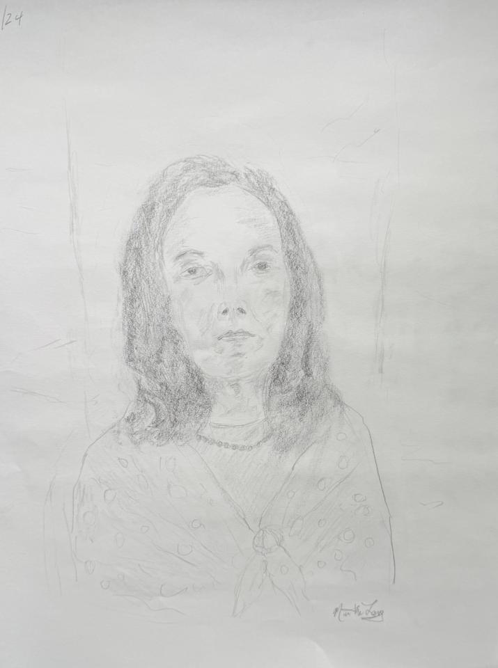 Martha R. Lang - Sketches - Lady with Necklace