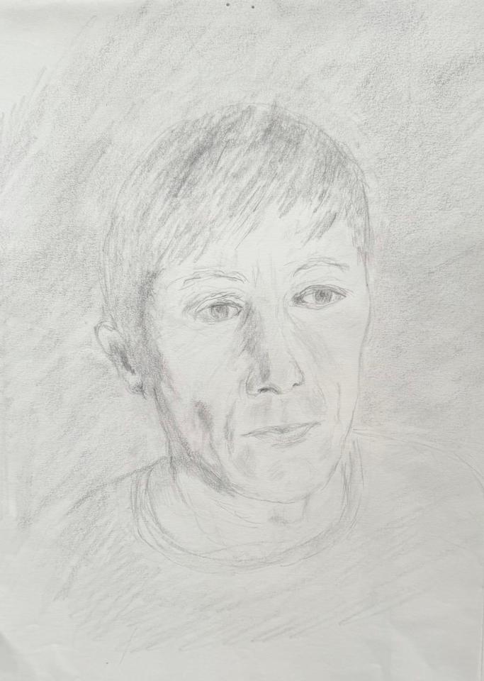 Martha R. Lang - Sketches - Man Smiling