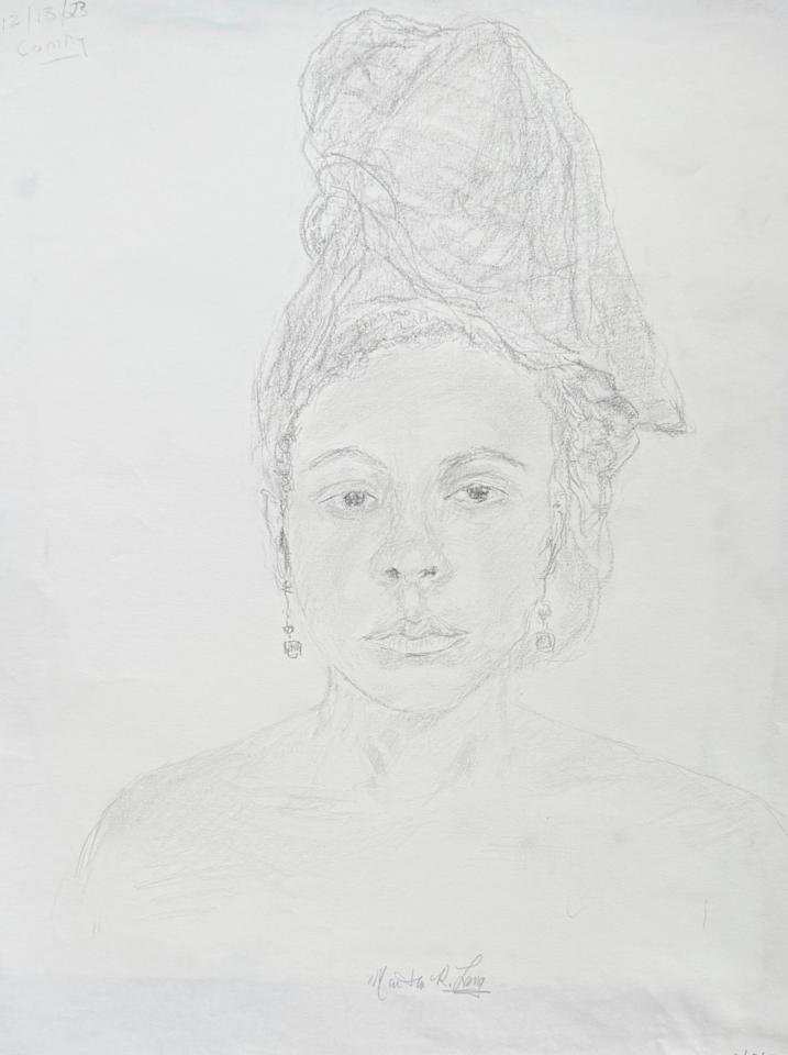 Martha R. Lang - Sketches - Lady with Earrings