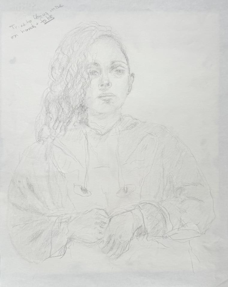 Martha R. Lang - Sketches - Lady with Frizzy Hair