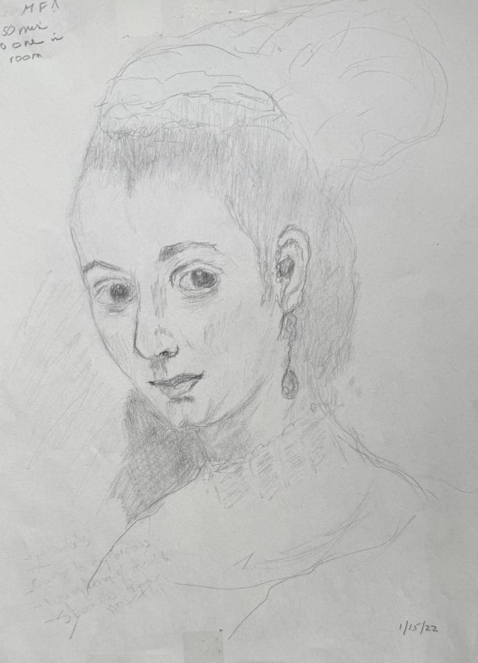 Martha R. Lang - Sketches - Lady Gazing