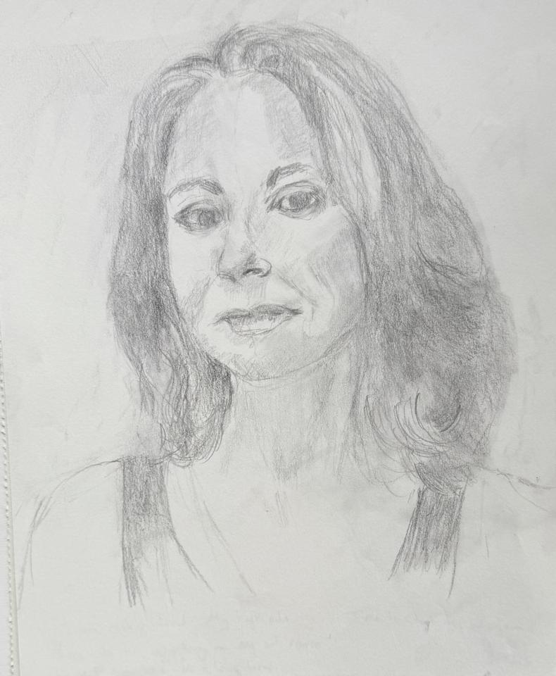 Martha R. Lang - Sketches - Lady with Long Hair