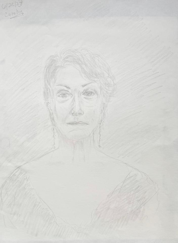 Martha R. Lang - Sketches - Lady Thinking