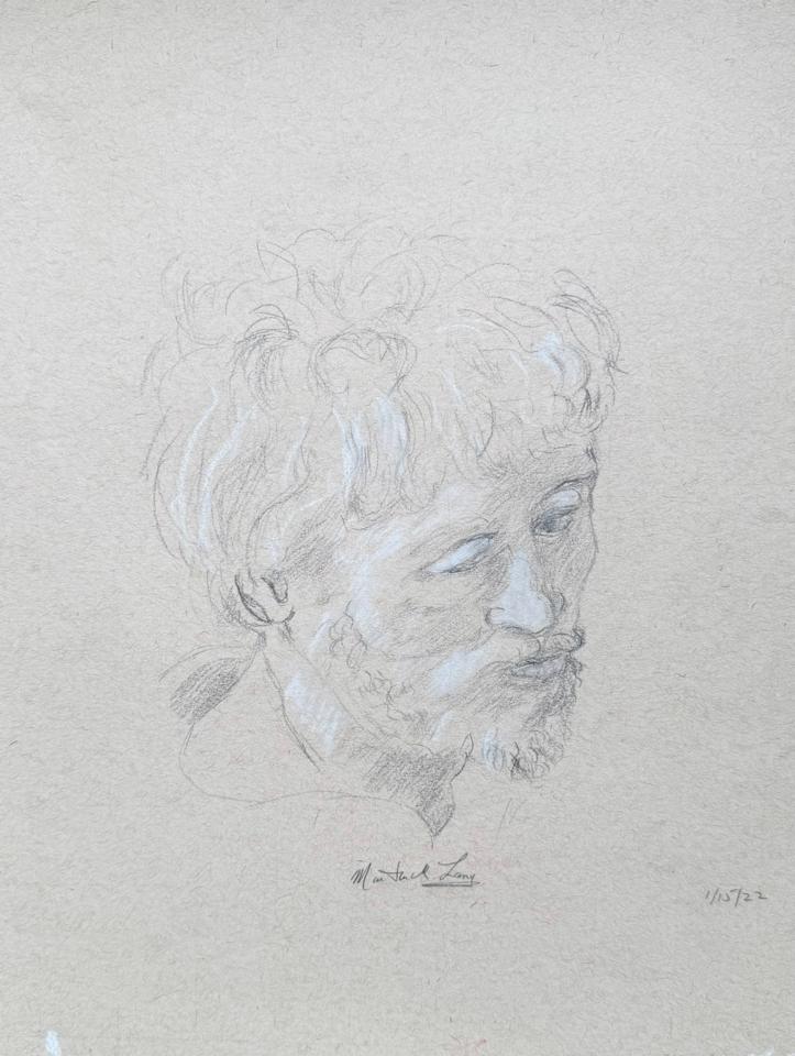 Martha R. Lang - Sketches - Man Looking Diwn