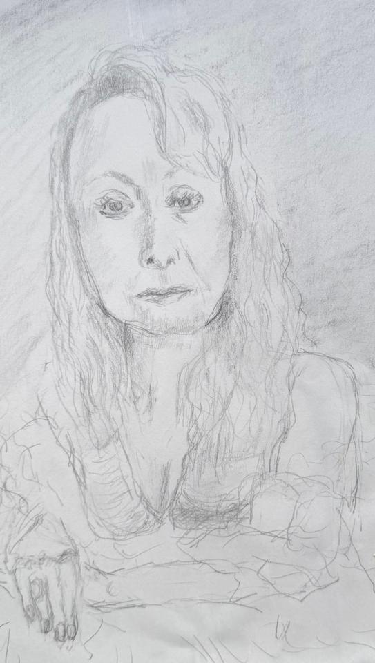 Martha R. Lang - Sketches - Lady with Long Hair 2