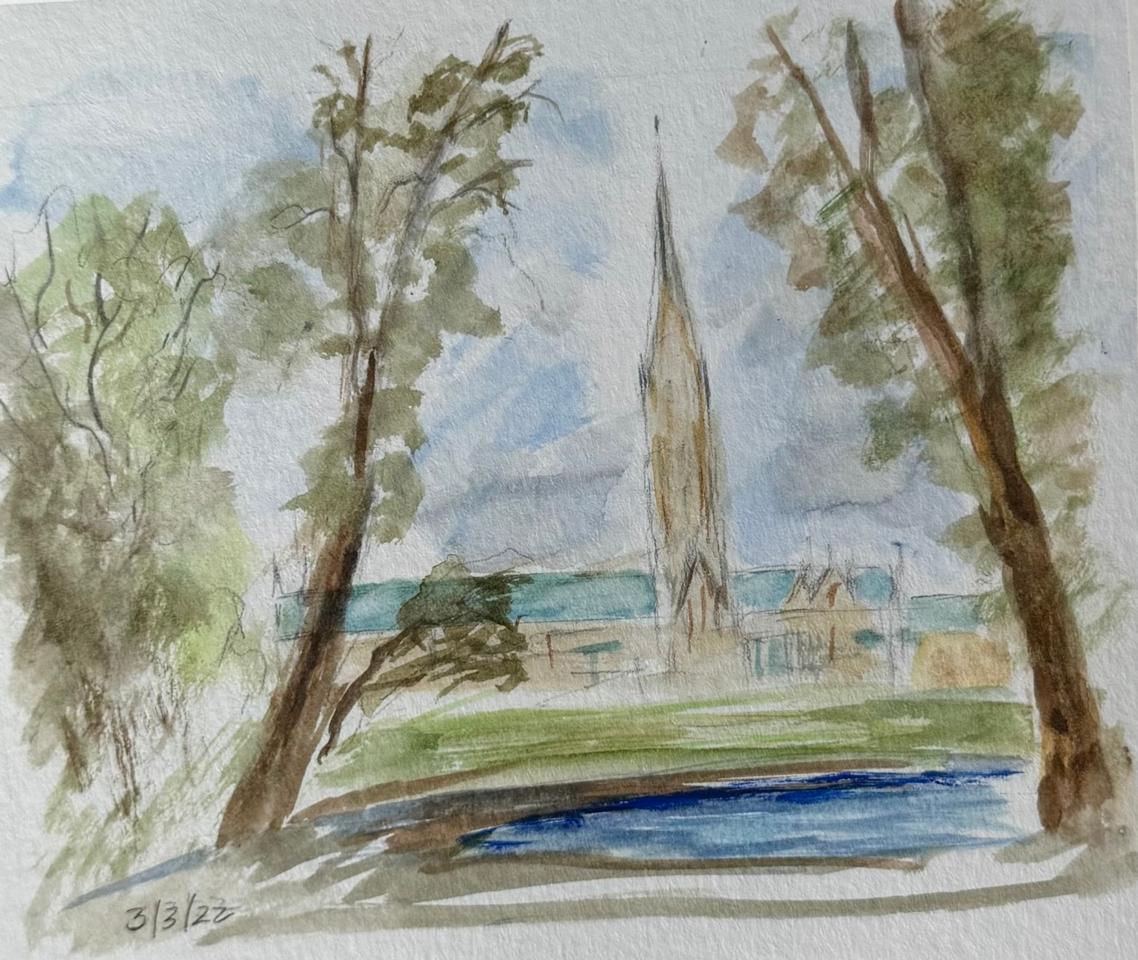 Martha R. Lang - Watercolors - Salisbury Cathedral