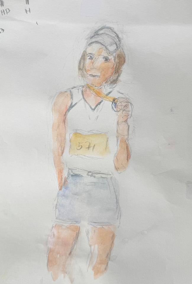 Martha R. Lang - Watercolors - Winning a Race