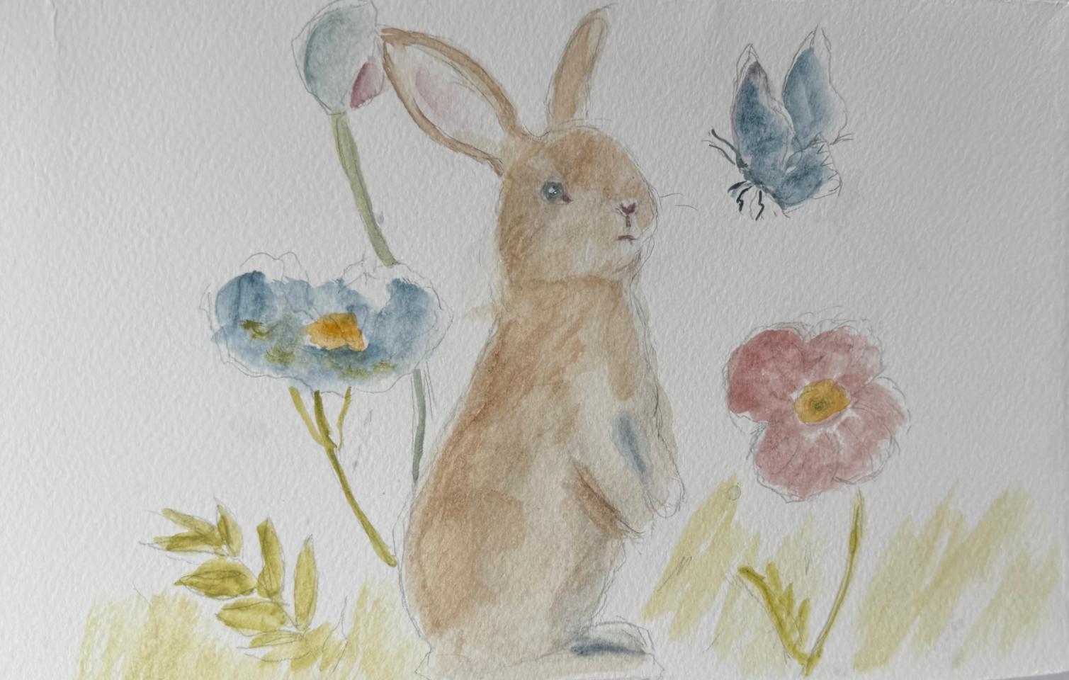 Martha R. Lang - Watercolors - Easter Rabbit