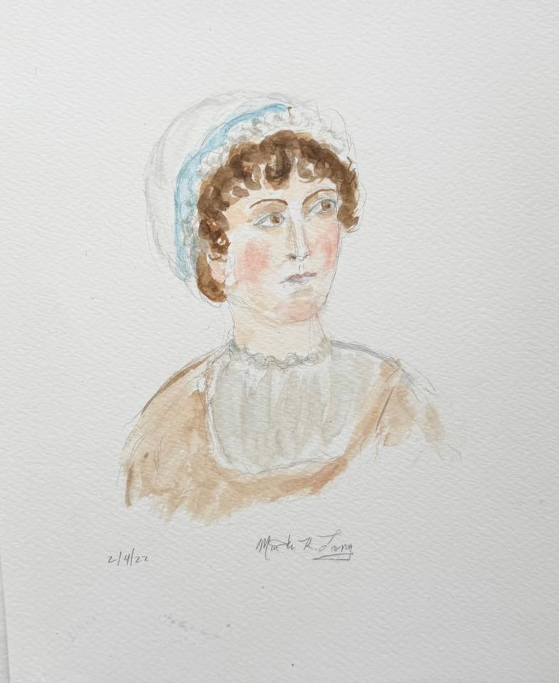 Martha R. Lang - Watercolors - Portrait of Jane Austen