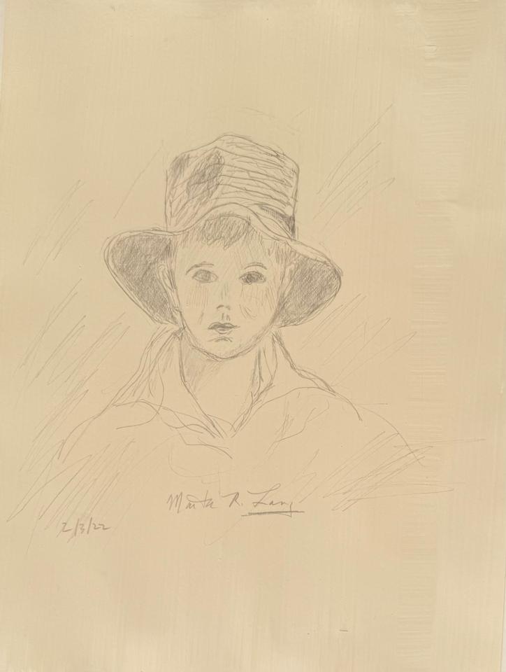 Martha R. Lang - Sketches - Little Boy Done in Silverpoint