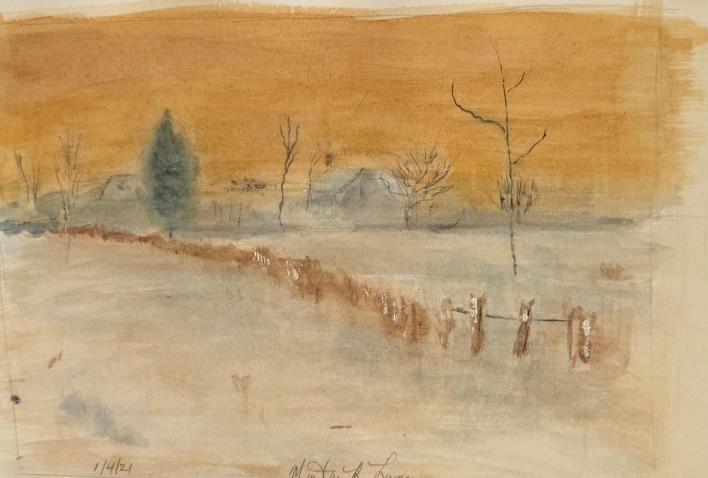 Martha R. Lang - Watercolors - Winter Evening