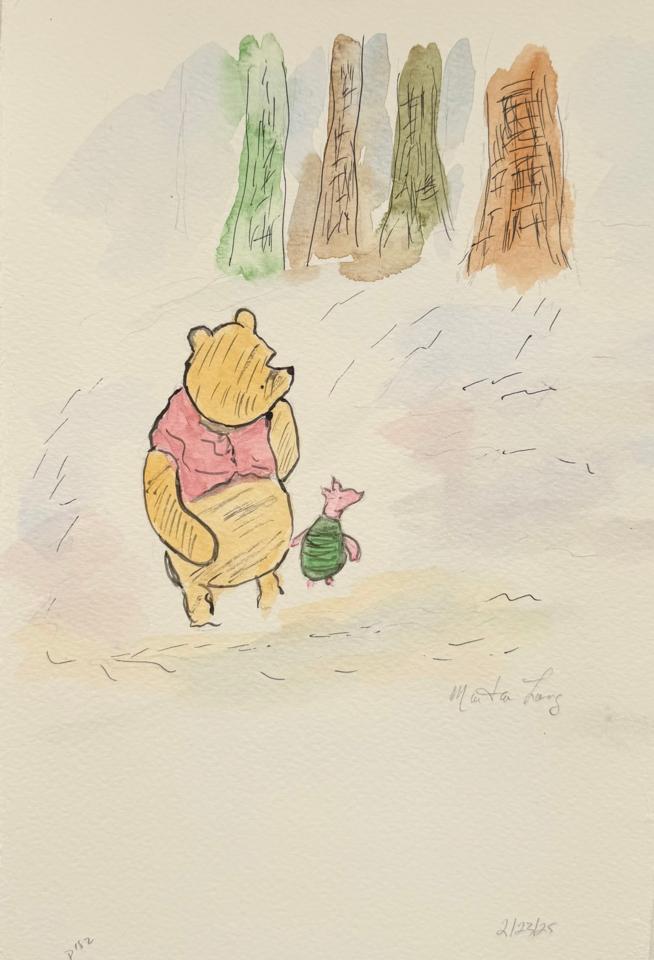 Martha R. Lang - Watercolors - Winnie and Piglet