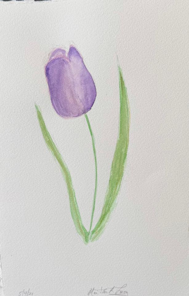 Martha R. Lang - Watercolors - Purple Tulip