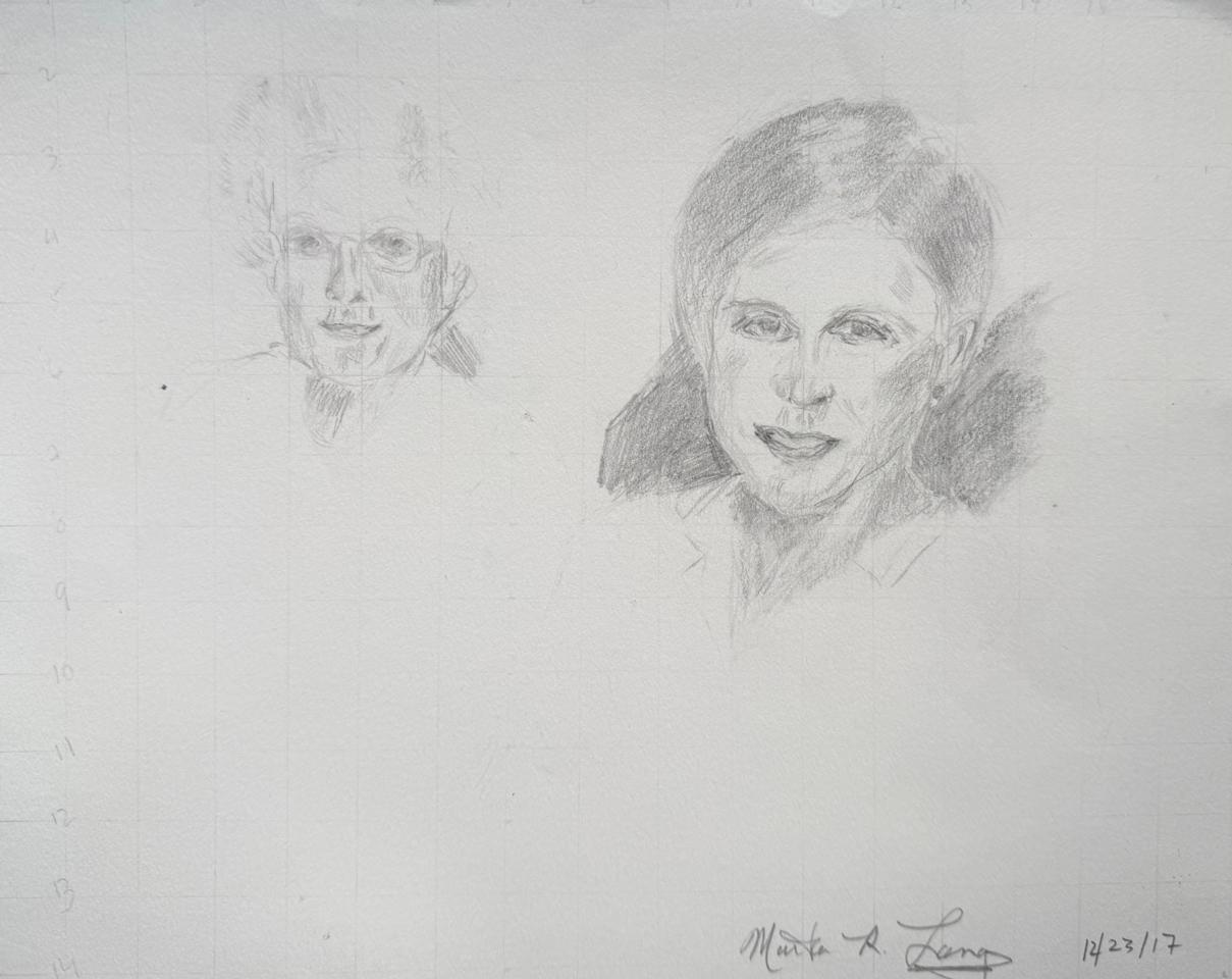 Martha R. Lang - Sketches - Self Potrait