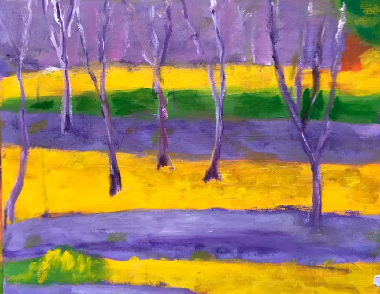 Martha R. Lang - Landscapes - Trees with Purple